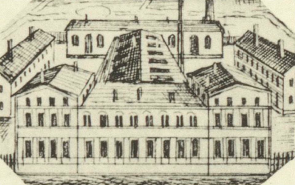 Ansichten preussischer Städte- Dobrilugk-Kirchhain. Kirchhainer Nadelfabrik von Robert Hahn. Ehregott Zschille 1891 (Alter Fritz)