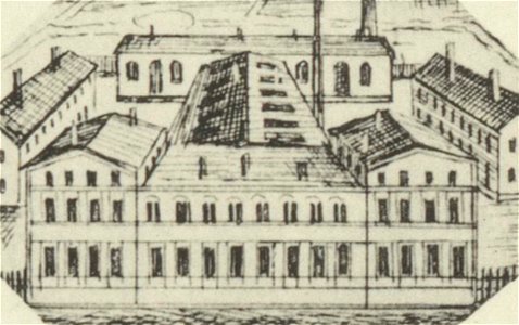 Ansichten preussischer Städte- Dobrilugk-Kirchhain. Kirchhainer Nadelfabrik von Robert Hahn. Ehregott Zschille 1891 (Alter Fritz)