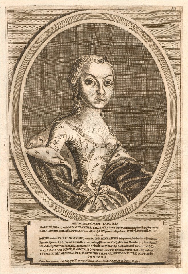 Antanina Masalskaja (Radzivił). Антаніна Масальская (Радзівіл) (H. Lajbovič, 1758)