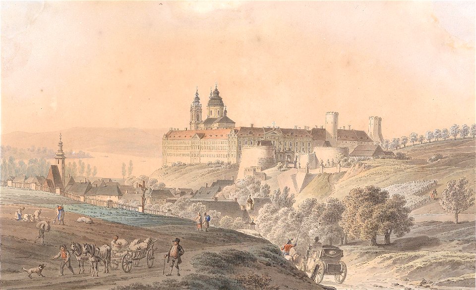 Ansicht von Stift Melk c1835