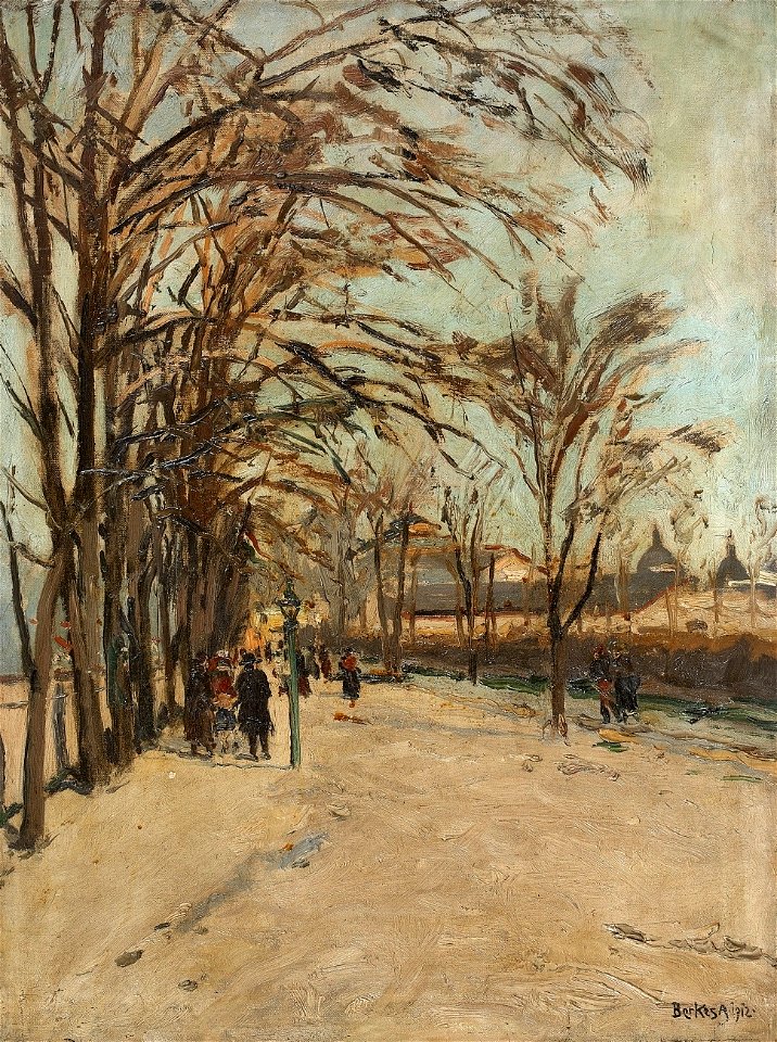Antal Berkes Spaziergang in einer Allee