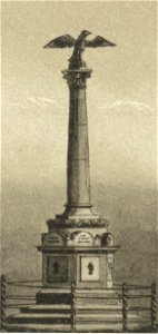 Ansichten preussischer Städte- Dobrilugk-Kirchhain. Das Kriegerdenkmal in Kirchhain. Ehregott Zschille 1891 (Alter Fritz)