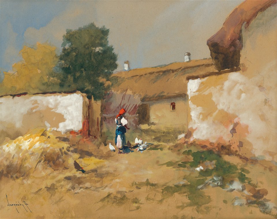 Antal Neogrády - Dievča s hydinou - M 687 - Ernest Zmeták Art Gallery