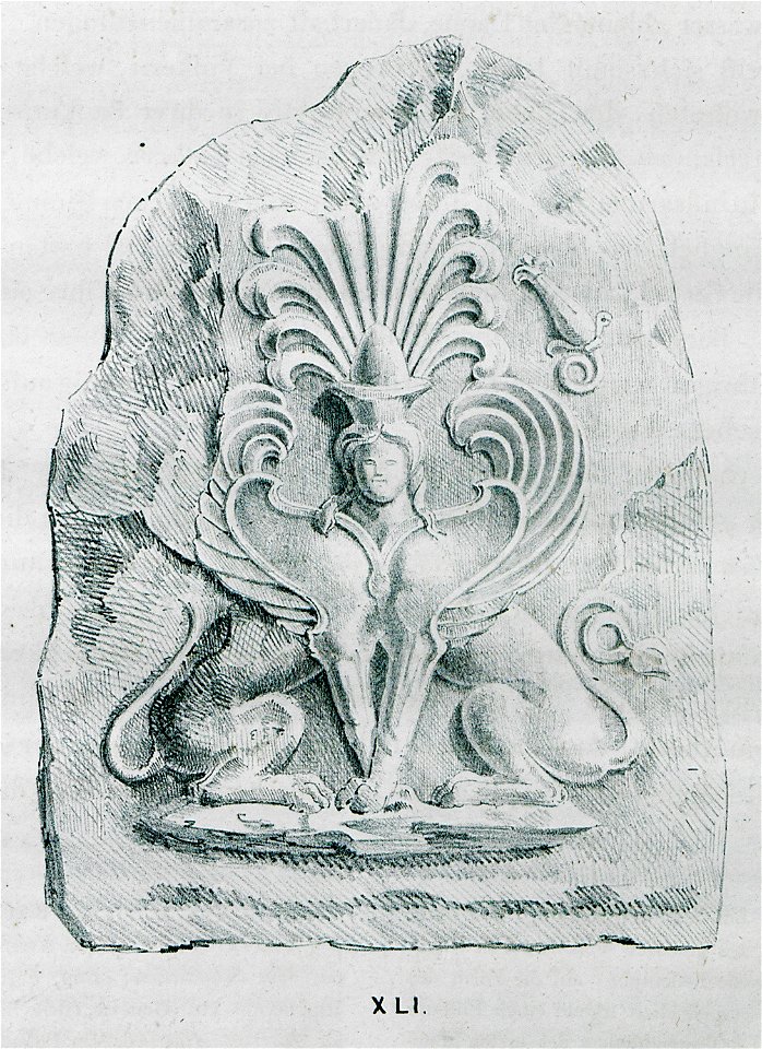 Antefix from ancient Pella - Peter Oluf Brøndsted - 1830
