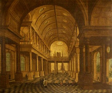 Anthonie de Delorme (1610-1673) - A Church Interior, Looking East, with Figures - 1336273 - National Trust