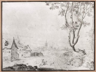 Anthonie Crussens - Landscape with a horseman near a village