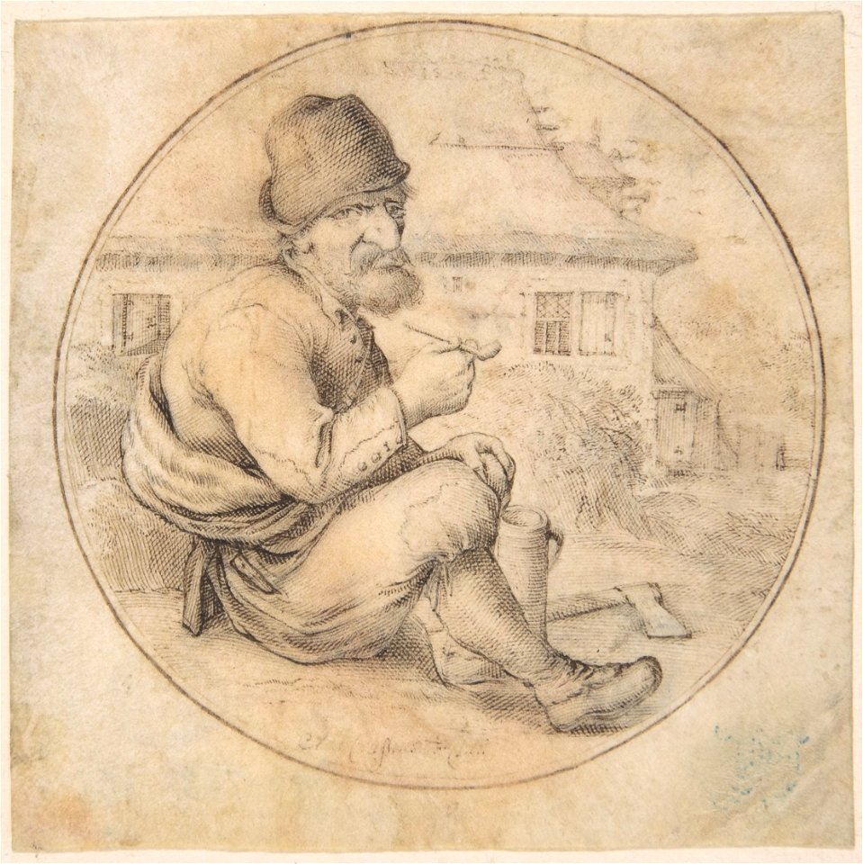 Anthonie Crussens - Seated Old Man Holding a Pipe