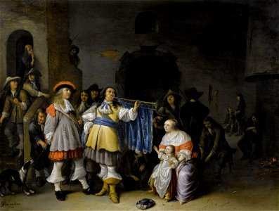 Anthonie Palamedesz Interieur eines Wachraums mit Trompeter