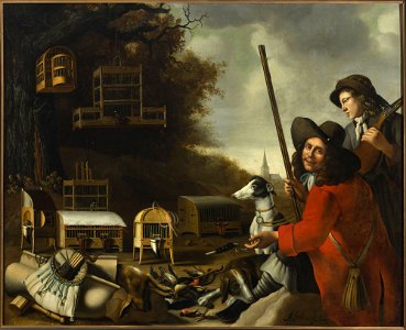 Anthonie Leemans - Two huntsmen with dogs and trophies - M.Ob.1729 MNW - National Museum in Warsaw