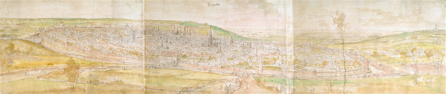 Anthonis van den Wijngaerde, View of Brussels (Ashmolean)