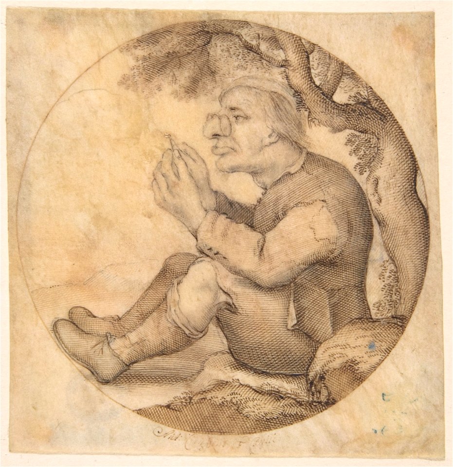 Anthonie Crussens - Old Man Facing Left, Wearing Glasses and Threading a Needle