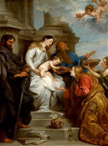 Anthonis van Dyck, , Kunsthistorisches Museum Wien, Gemäldegalerie - Maria mit Kind und den Hll. Rosalia, Petrus und Paulus - GG 482 - Kunsthistorisches Museum