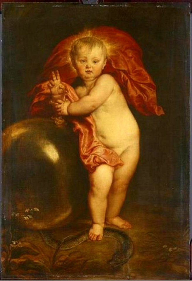 Anthony van Dyck - Het Christuskind als de Verlosser van de wereld, 'Salvator Mundi' - Gal.-Nr. 1025 - Staatliche Kunstsammlungen Dresden