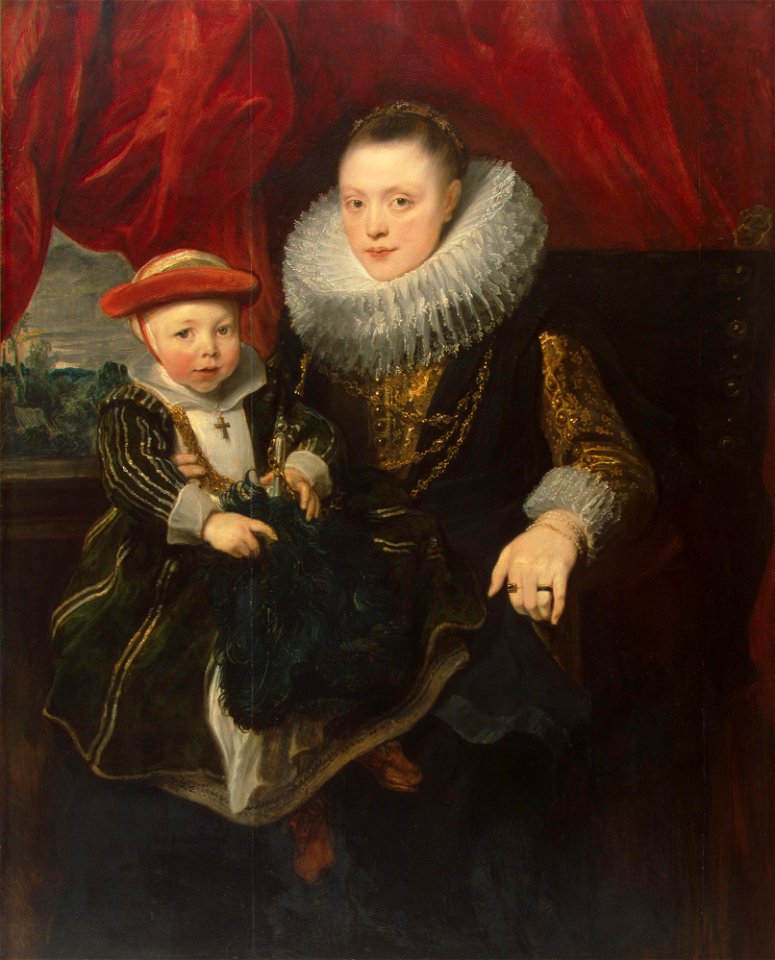 Anthony van Dyck - Dubbelportret van een vrouw met haar kind, ook wel Balthasarina van Lennik met haar zoon genaamd - ГЭ-6838 - Hermitage Museum
