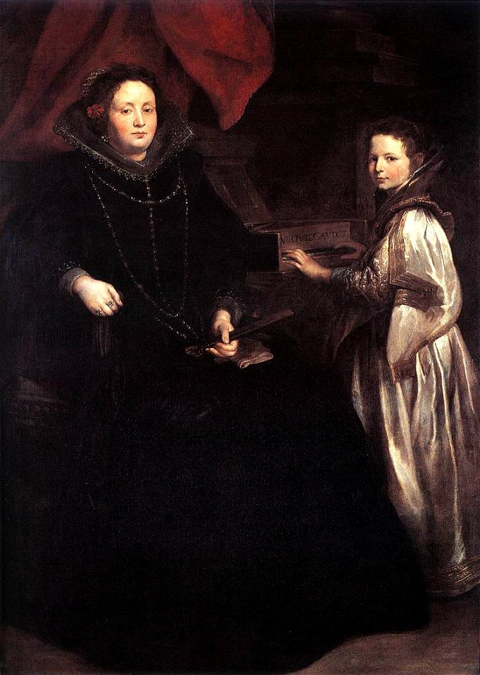 Anthony van Dyck - Portrait of Porzia Imperiale and Her Daughter - WGA07423