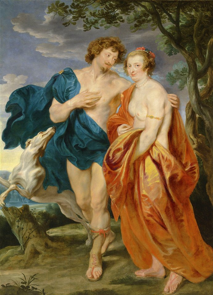 Anthony van Dyck - Double portrait of George Villiers, Marquess and his wife Katherine Manners, as Venus and Adonis