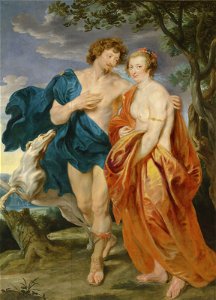 Anthony van Dyck - Double portrait of George Villiers, Marquess and his wife Katherine Manners, as Venus and Adonis