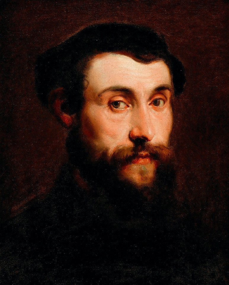 Anthony van Dyck - Portrait of a young man wearing a hat-460708