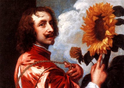 Anthony van Dyck - Self-portrait with a Sunflower - WGA07405. Free illustration for personal and commercial use.