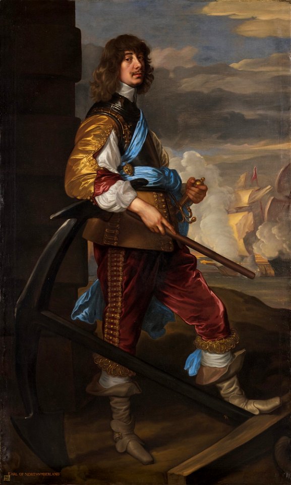 Anthony van Dyck after - Portrait of Algernon Percy, 10th Earl of Northumberland (1602-68), Lord High Admiral of England 046l20030-7gcr4