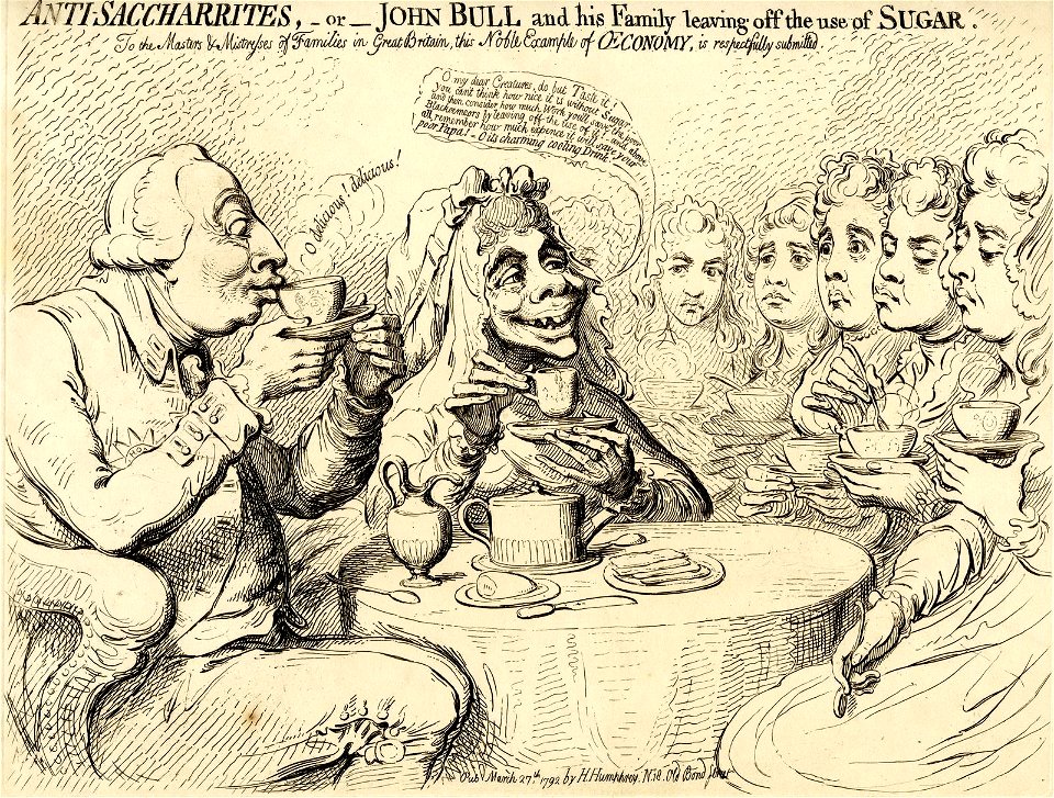 Anti-saccharites,- or- John Bull and his family leaving off the use of sugar. (BM 1868,0808.10371)