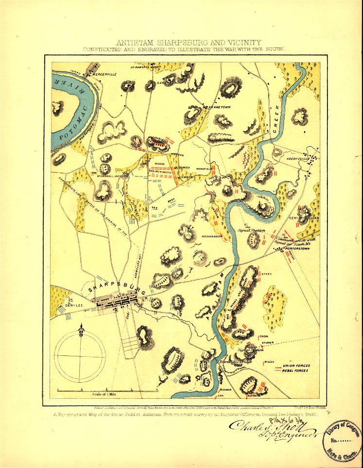 Antietam Sharpsburg and vicinity. Constructed and engraved to illustrate The war with the South LOC 99447381