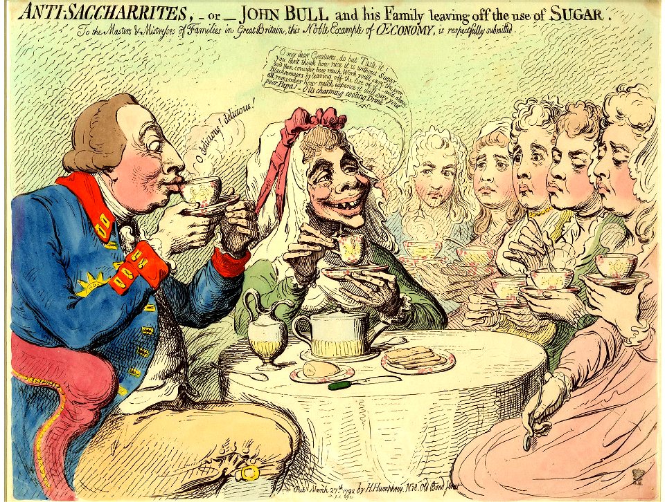 Anti-saccharites, -or- John Bull and his family leaving off the use of sugar (BM 1851,0901.592)