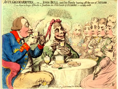 Anti-saccharites, -or- John Bull and his family leaving off the use of sugar (BM 1851,0901.592)