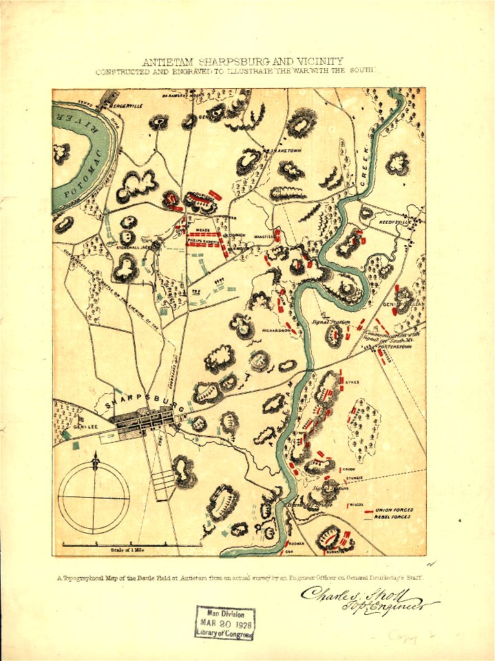Antietam Sharpsburg and vicinity. Constructed and engraved to illustrate The war with the South LOC 99466713