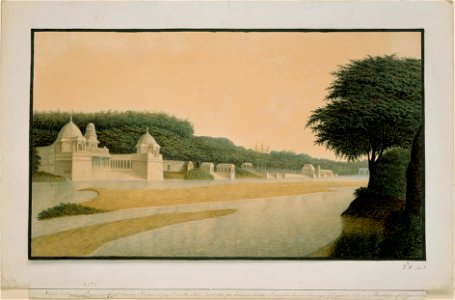 Antikke bygninger ved Cavery-floden - Peter Anker (1744–1832) - Kulturhistorisk museum, UiO - UEM4475