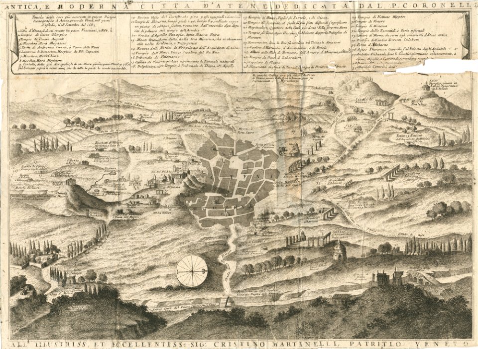 Antica, e moderna citta d'Atene dedicata dal P Coronelli - Coronelli Vincenzo - 1688