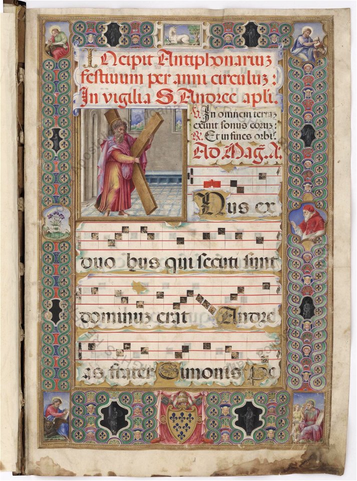 Antiphonary - BAV Capp.Sist.11 f1r (Saint Andrew)