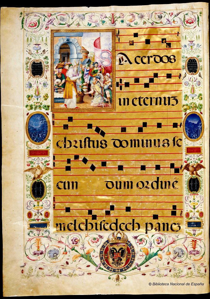 Antifonario de Carlos V - BNF Vit16-1 f1v (Melchisédech)