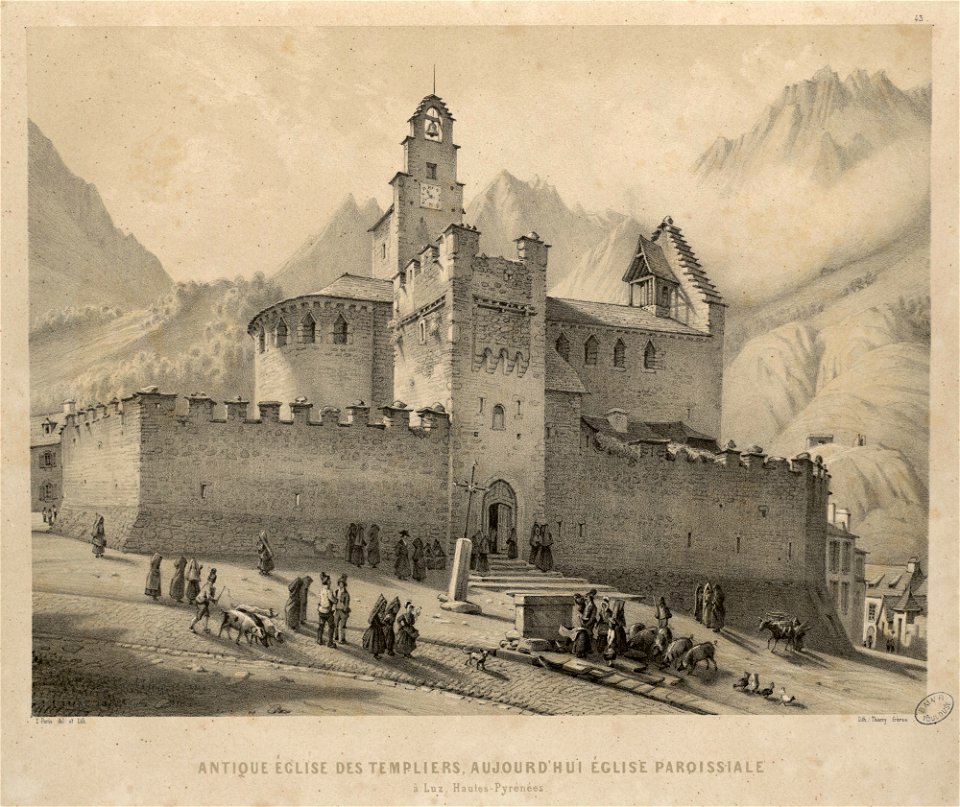 Antique église des Templiers, aujourd'hui église paroissiale à Luz, Hautes-Pyrénées - Fonds Ancely - B315556101 A PARIS 1 041