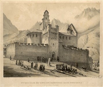 Antique église des Templiers, aujourd'hui église paroissiale à Luz, Hautes-Pyrénées - Fonds Ancely - B315556101 A PARIS 1 041