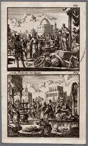 Antiochus Epiphanes probeert een moeder en 7 zonen over te halen om zwijnevlees te eten, Dood der 7 zonen, objectnr A 48109