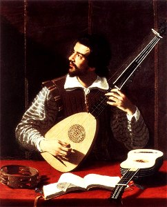 Antiveduto Gramatica - The Theorbo Player - WGA10353. Free illustration for personal and commercial use.