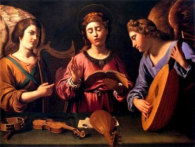 Antiveduto Gramatica - St Cecilia with Two Angels - WGA10351