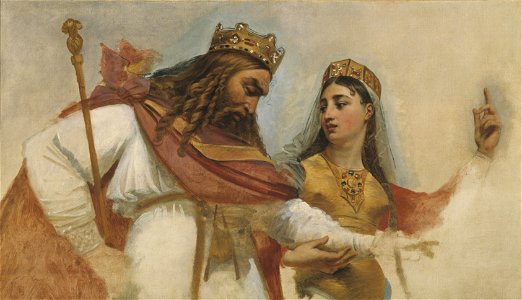 Antoine Gros - Esquisse pour la coupole du Panthéon (église Sainte-Geneviève) , Clovis et Clotilde - PDUT1479 - Musée des Beaux-Arts de la ville de Paris