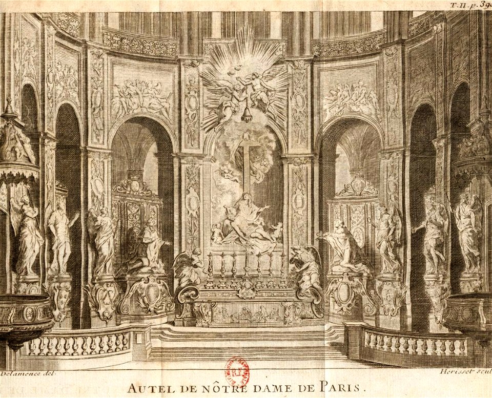 Antoine Hérisset -Description de Paris de Versailles-Piganiol-Autel de Notre-Dame de Paris