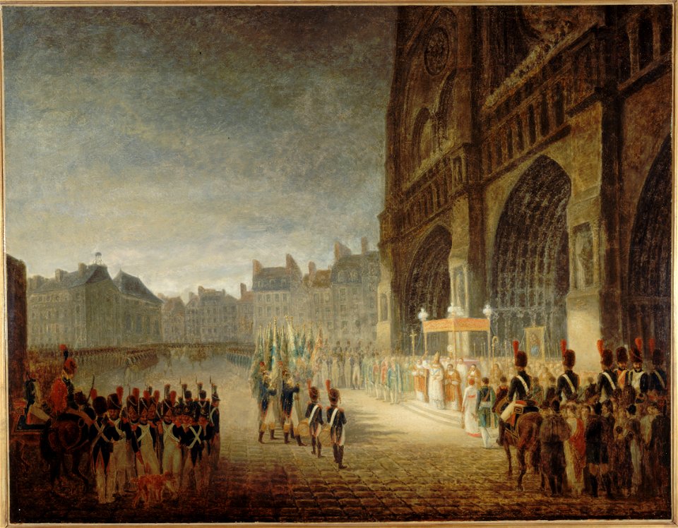 Antoine Gros - Bénédiction des drapeaux sur le parvis de Notre-Dame - P132 - Musée Carnavalet