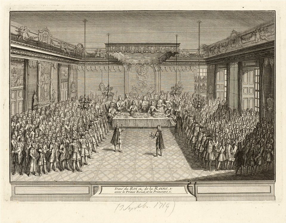 Antoine Aveline nach Raymond Leplat - Showpiece banquet in the Corner Parade Hall in Dresden Palace on 3 September 1719 - Google Art Project