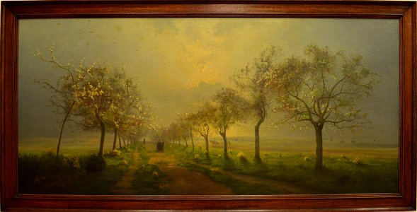 Antoine Chintreuil, Pommiers et genêts en fleurs, s.d. Huile sur toile