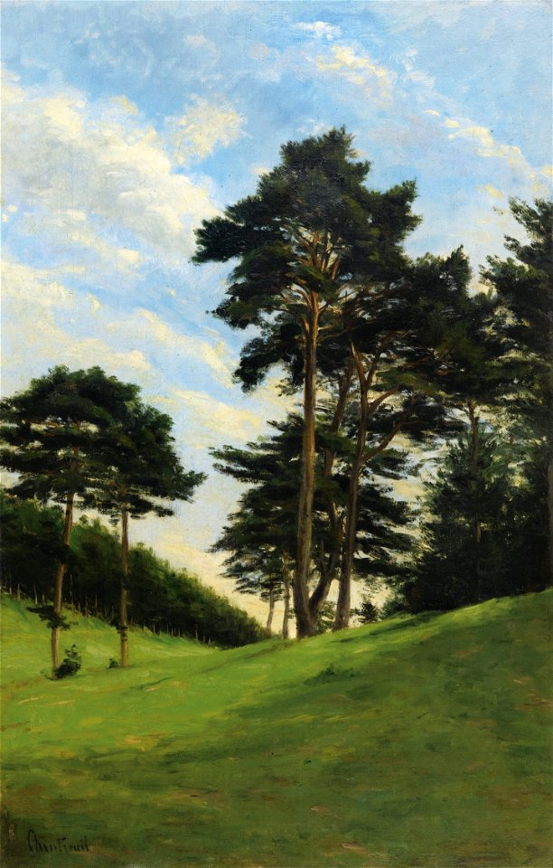 Antoine Chintreuil--Arbres dans la prairie