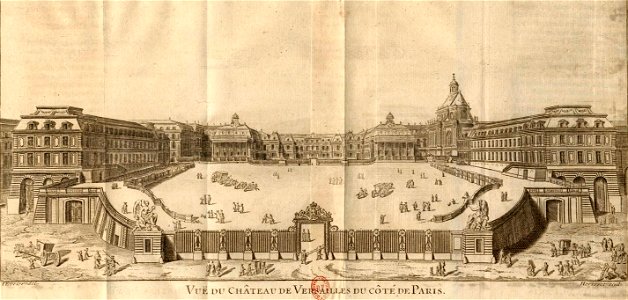 Antoine Hérisset - Description de Paris de Versailles - Piganiol - Vue du château de Versailles