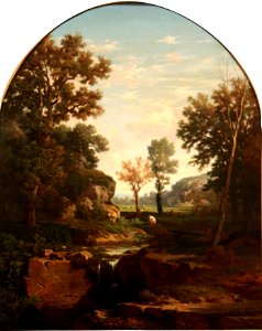Antoine Ponthus-Cinier - Paysage avec cascade