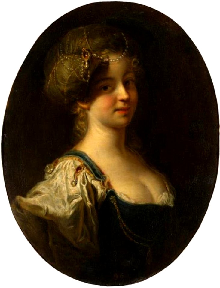 Antoine Pesne - Portret van een jonge vrouw met een tulband - Gal.-Nr. 777 - Staatliche Kunstsammlungen Dresden