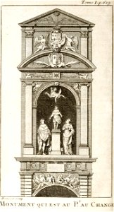 Antoine Hérisset-Description de Paris de Versailles-Piganiol -Monument au Pont au Change