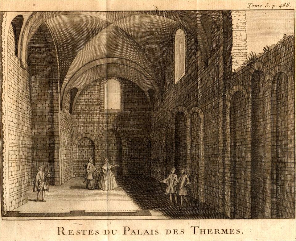 Antoine Hérisset-Description de Paris de Versailles-Piganiol-Restes du palais des thermes