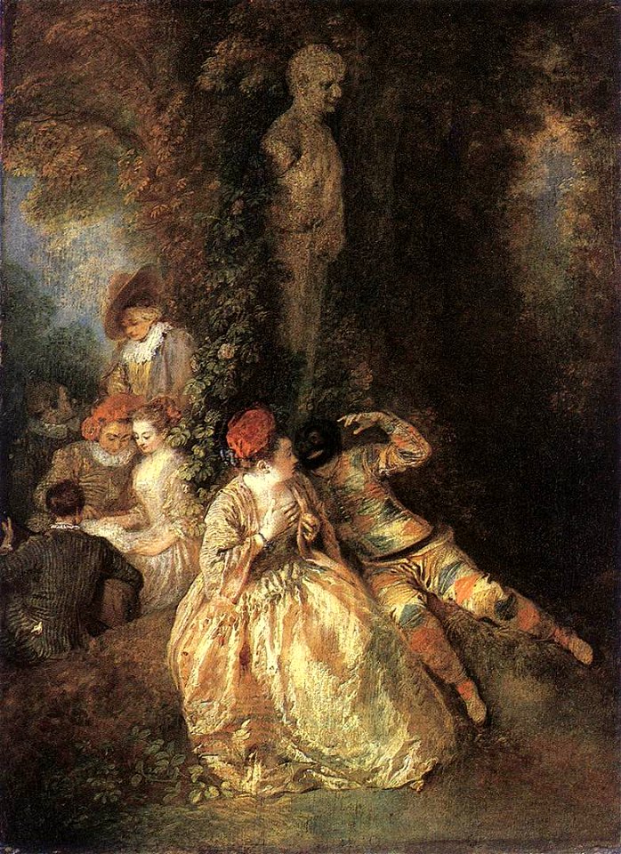 Antoine Watteau - Harlequin and Columbine - WGA25450